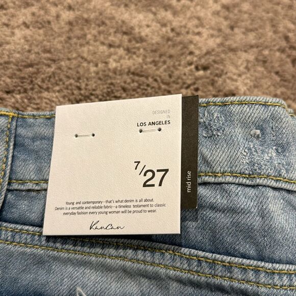 Kancan denim frayed shorts. Distressed ! Light blue mid rise stretchy!!! - Picture 10 of 10